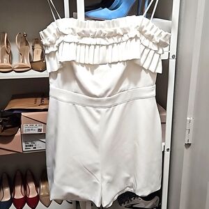 White shorts jumpsuit